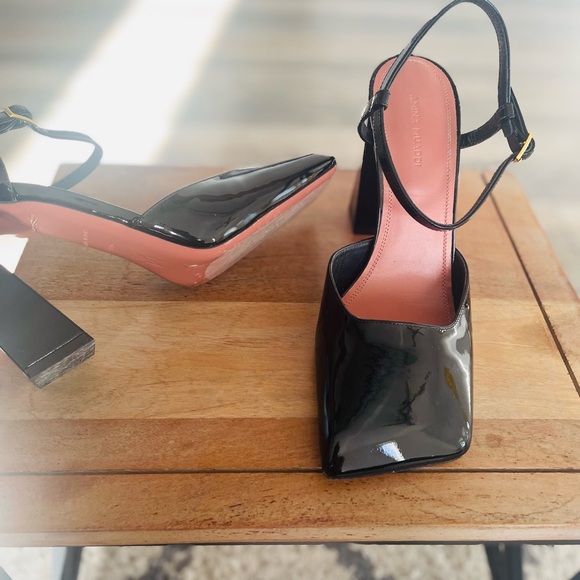 Amina Muaddi Charlotte 95MM Patent Leather Pumps - Picture 6 of 6